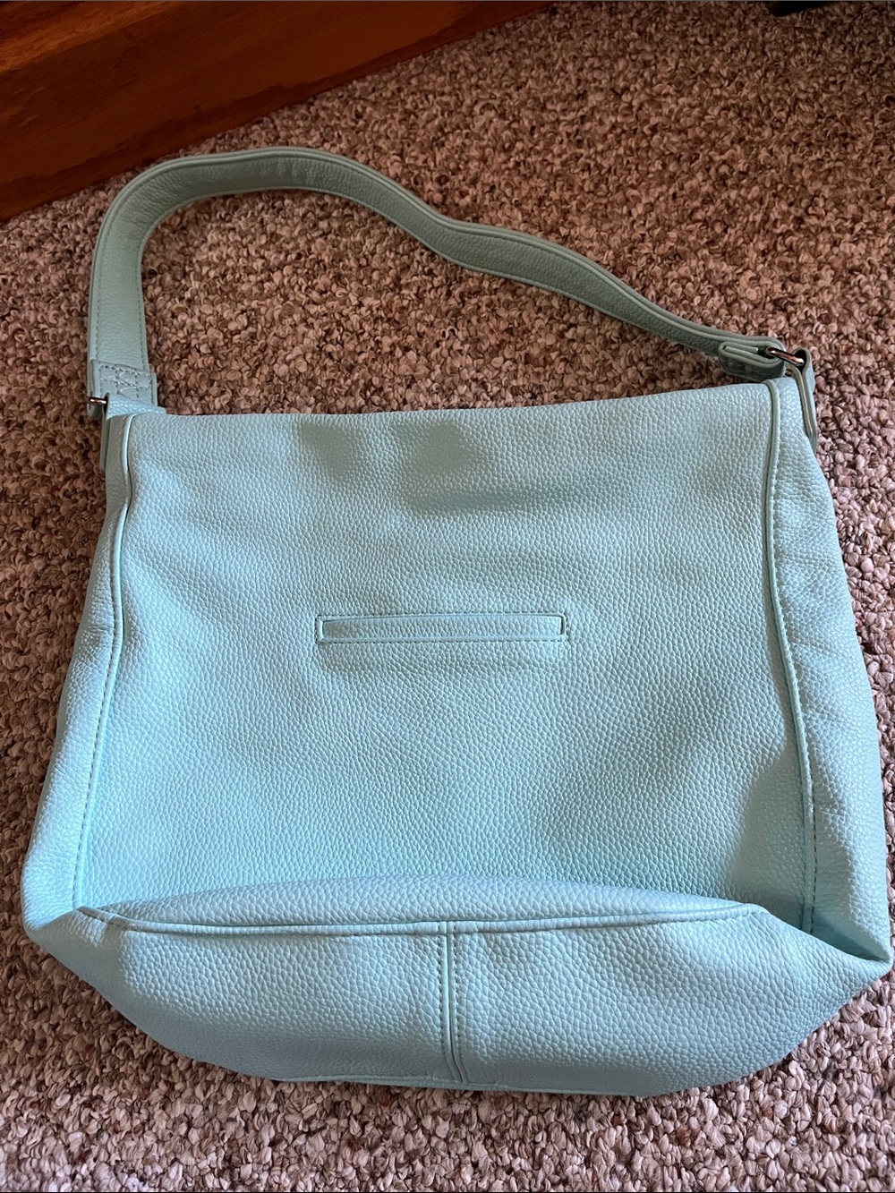 Women’s Light Blue Leather Shoulder Bag